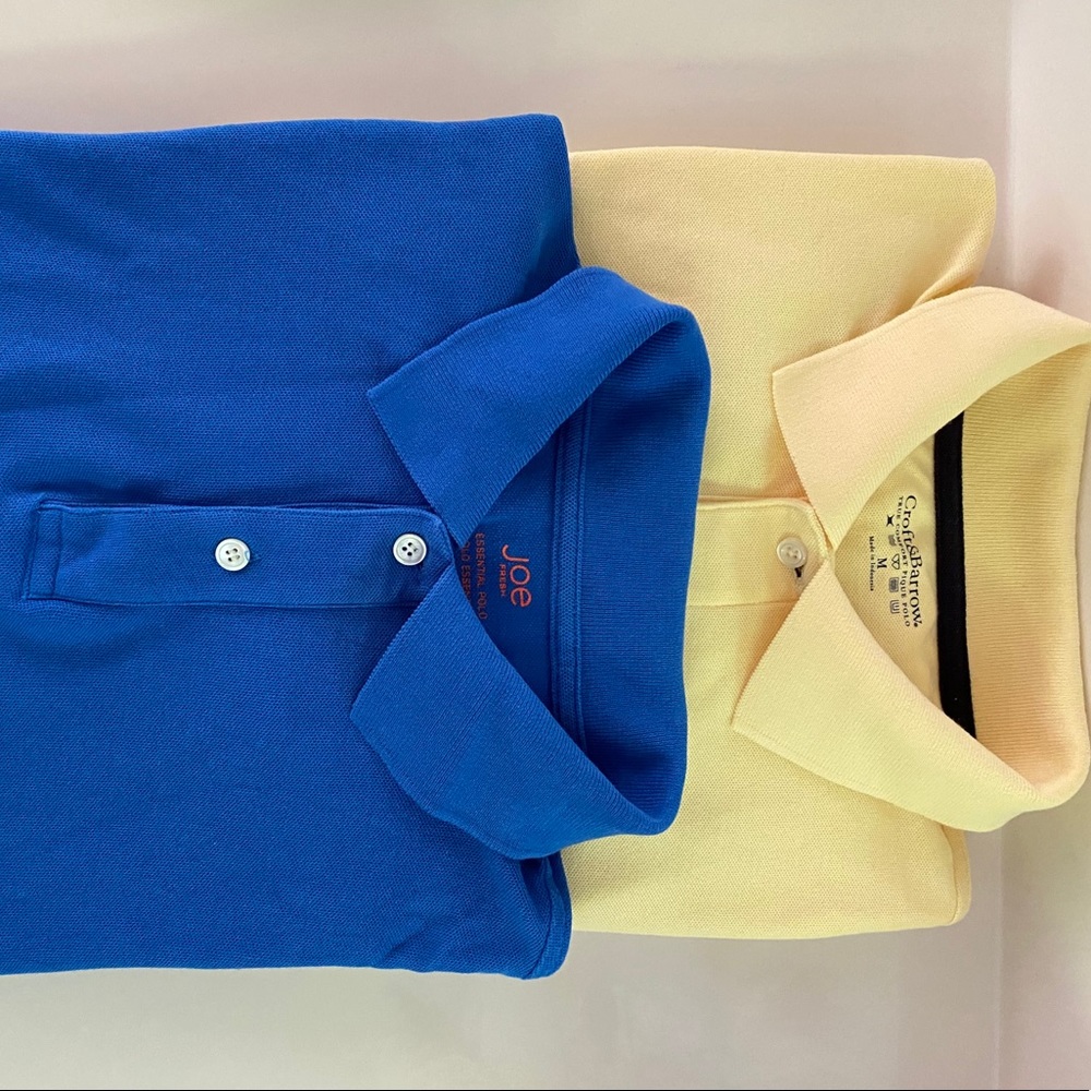 2 POLO shirts blue yellow